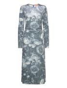 Blackley, 1905 Striped Velvet Devor Designers Maxi Dress Grey STINE GOYA