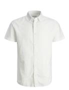 Jjelinen Blend Shirt Ss Sn Jnr Tops Shirts Short-sleeved Shirts White Jack & J S