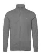 Casual Cotton Zip Cardigan Tops Knitwear Full Zip Jumpers Grey GANT