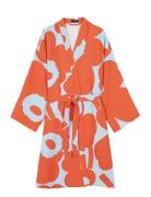 Unikko Waffle Beach Robe Home Textiles Bathroom Textiles Robes Orange Marimekko Home