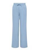 Onlcaro Mw Linen Bl Pull-Up Pant Cc Pnt Bottoms Trousers Linen Trousers Blue ONLY