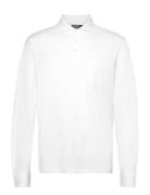 Custom Slim Cotton-Linen Oxford Polo Tops Polos Long-sleeved White Polo Ralph Lauren