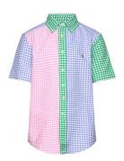 Gingham Oxford Short-Sleeve Fun Shirt Tops Shirts Short-sleeved Shirts Multi/patterned Ralph Lauren Kids