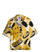 Jorjeff Gallery Aop Resort Shirt S Jnr Tops Shirts Short-sleeved Shirts Yellow Jack & J S