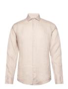 Bs Perth Casual Slim Fit Shirt Tops Shirts Linen Shirts Beige Bruun & Stengade