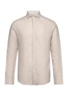 Bs Burnie Casual Slim Fit Shirt Tops Shirts Linen Shirts Beige Bruun & Stengade