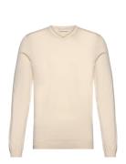 Bs Georg Regular Fit Knitwear Tops Knitwear V-necks Cream Bruun & Stengade