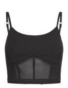 Sport Tech Corset Top Sport Crop Tops Sleeveless Crop Tops Black Superdry Sport