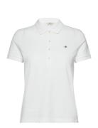 Slim Sheild Cap Sleeve Pique Polo Tops T-shirts & Tops Polos White GANT