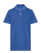 Sunfaded Pique Ss Rugger Tops T-shirts Polo Shirts Short-sleeved Polo Shirts Blue GANT