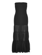 Chiffon Strapless Dress Designers Maxi Dress Black ROTATE Birger Christensen