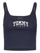 Tjw Crp Varsity 1 Tank Tops Crop Tops Sleeveless Crop Tops Navy Tommy Jeans