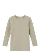 Nmfsuraja Xsl Ls Top Noos Tops T-shirts Long-sleeved T-Skjorte Beige Name It