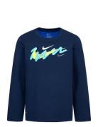 Nike Dri-Fit Swoosh Longsleeve Tee Tops T-shirts Long-sleeved T-Skjorte Navy Nike