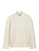 Vicecilie Wool Bomber Jacket Uldjakke Jakke White Vila