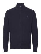 Mesh-Knit Cotton Full-Zip Sweater Tops Knitwear Full Zip Jumpers Navy Polo Ralph Lauren