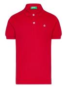 H/S Polo Shirt Tops T-shirts Polo Shirts Short-sleeved Polo Shirts Red United Colors Of Benetton