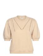 Objvari Knit 2/4 Re Knit Pullover 134 Tops Knitwear Jumpers Beige Object