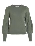 Viava L/S O-Neck Knit Pullover - Noos Tops Knitwear Jumpers Khaki Green Vila