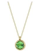 Imperia Necklace Green/Gold Accessories Jewellery Necklaces Dainty Necklaces Green Bud To Rose