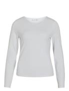 Vinora L/S O-Neck Top - Noos Tops T-shirts & Tops Long-sleeved White Vila