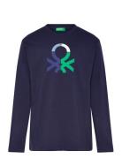 T-Shirt L/S Tops T-shirts Long-sleeved T-Skjorte Navy United Colors Of Benetton