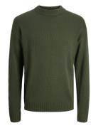 Jjejack Knit Crew Neck Sn Tops Knitwear Round Necks Khaki Green Jack & J S