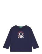 T-Shirt L/S Tops T-shirts Long-sleeved T-Skjorte Navy United Colors Of Benetton