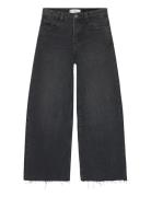 Wideleg Low Frayed Hem Jeans Bottoms Jeans Wide Jeans Grey Mango