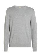 Micro Pique Structure Sweater Tops Knitwear Round Necks Grey Calvin Klein