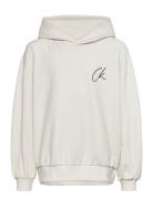 Ck Signage Comfort Hoodie Tops Sweatshirts & Hoodies Hoodies White Calvin Klein