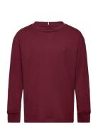 Essential Tee L/S Tops T-shirts Long-sleeved T-Skjorte Burgundy Tommy Hilfiger