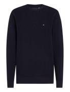 Essential Structure Crew Neck Tops Knitwear Round Necks Navy Tommy Hilfiger