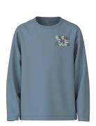 Nkmvagno Ls Loose Top Tops T-shirts Long-sleeved T-Skjorte Blue Name It