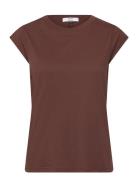 Cc Heart T-Shirt Tops T-shirts & Tops Short-sleeved Brown Coster Copenhagen