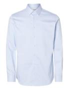 Slhslim-Performance Shirt Ls Noos Tops Shirts Business Blue Selected Homme