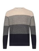 Structure Mix Crewneck Knit Tops Knitwear Round Necks Multi/patterned Tom Tailor