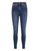 High Rise Super Skinny Ankle Bottoms Jeans Skinny Blue Calvin Klein Jeans