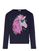 T-Shirt Tops T-shirts Long-sleeved T-Skjorte Navy Billieblush