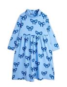 Bow Aop Ls Dress Dresses & Skirts Dresses Casual Dresses Long-sleeved Casual Dresses Blue Mini Rodini