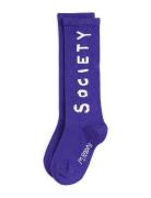 Society Knee-High Socks Sokker Strømper Purple Mini Rodini