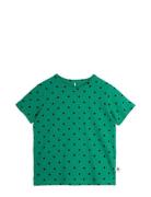 Polka Dot Ss Tee Tops T-Kortærmet Skjorte Green Mini Rodini