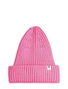 Knitted Rib Fold Up Hat Accessories Headwear Hats Beanie Pink Mini Rodini