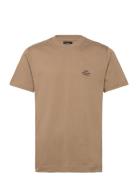 Cotton Jersey Frode Emb Logo Tee Tops T-Kortærmet Skjorte Beige Mads Nørgaard