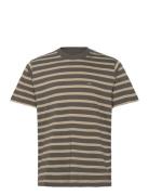 Cotton Jersey Stripe Frode Tee Tops T-Kortærmet Skjorte Green Mads Nørgaard