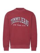 Tjm Rlx Tj Gd Varsity Crew Tops Sweatshirts & Hoodies Sweatshirts Red Tommy Jeans