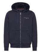 Tommy Logo Fur Lined Hoody Tops Sweatshirts & Hoodies Hoodies Navy Tommy Hilfiger