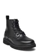 Eva Boot Mid Laceup Mg Lth Shoes Boots Ankle Boots Ankle Boots Flat Heel Black Calvin Klein