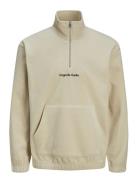 Jorvesterbro Fleece Quarter Zip Noos Tops Sweatshirts & Hoodies Fleeces & Midlayers Beige Jack & J S