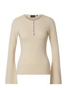 Ellinor Merino Wool Blend Knitted Sweater Tops Knitwear Jumpers Cream Lexington Clothing